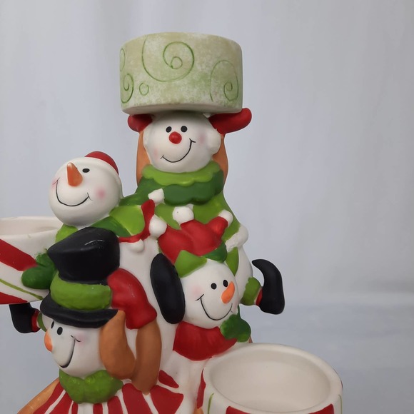 Yankee Candle Circus Snowman Christmas Multiple Tea Light Ceramic Holder - Picture 5 of 12